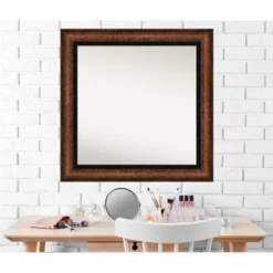33" X 33" Non-Beveled Vogue Bronze Wall Mirror - Amanti Art -Amanti Art GUEST 4819419c 9257 47d2 8598 ce4bd5b1fa29