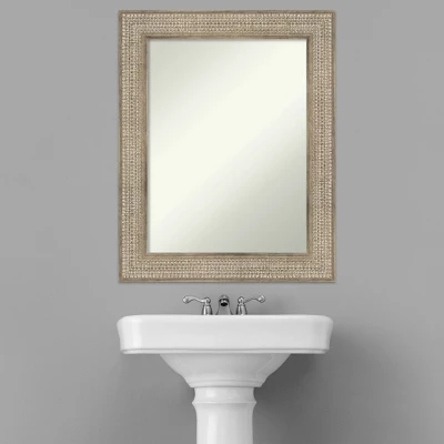 24" X 30" Non-Beveled Trellis Silver Wood Bathroom Wall Mirror - Amanti Art 6 24" X 30" Non-Beveled Trellis Silver Wood Bathroom Wall Mirror - Amanti Art - Image 4