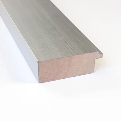 40" X 28" Non-Beveled Wood Bathroom Wall Mirror Brushed Sterling Silver - Amanti Art 3 40" X 28" Non-Beveled Wood Bathroom Wall Mirror Brushed Sterling Silver - Amanti Art