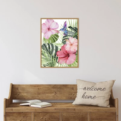 18" X 24" Hibiscus And Hummingbird I By Paxton Parker Framed Canvas Wall Art - Amanti Art 6 18" X 24" Hibiscus And Hummingbird I By Paxton Parker Framed Canvas Wall Art - Amanti Art - Image 4