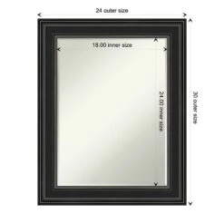 Ridge Petite Bevel Bathroom Wall Mirror -Amanti Art GUEST 4b2a7958 3971 4428 a25a 452070d33ac9