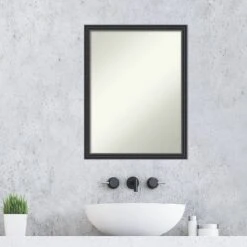 20"x26" Stylish Wood Wall Mirror Black, Non-Beveled Vanity - Amanti Art: Includes Mounting Hardware -Amanti Art GUEST 4bb5afc3 bd02 4255 b260 0f32116c555c
