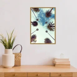 16" X 23" Palm Sky 2 By Design Fabrikken Framed Canvas Wall Art - Amanti Art -Amanti Art GUEST 4bed4139 2836 4510 a3c8 cc9b27b7d015
