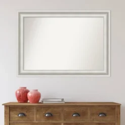 42" X 30" Non-Beveled Parlor White Wall Mirror - Amanti Art -Amanti Art GUEST 4de5a37b e6a5 4dc5 88a0 9bc35fec6d4c