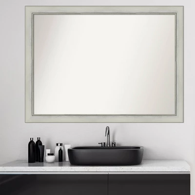 42" X 31" Non-Beveled Flair Patina Bathroom Wall Mirror Silver - Amanti Art 10 42" X 31" Non-Beveled Flair Patina Bathroom Wall Mirror Silver - Amanti Art - Image 8