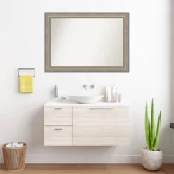 41"x29" Non-Beveled Wood Bathroom Wall Mirror Fleur Silver - Amanti Art: Modern Rectangular Design, Wall Mounted, Includes Hardware 13 41"x29" Non-Beveled Wood Bathroom Wall Mirror Fleur Silver - Amanti Art: Modern Rectangular Design, Wall Mounted, Includes Hardware -Amanti Art GUEST 4fc5ce24 8f91 410d 9dbf aac0b343405d