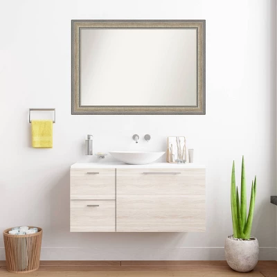 41"x29" Non-Beveled Wood Bathroom Wall Mirror Fleur Silver - Amanti Art: Modern Rectangular Design, Wall Mounted, Includes Hardware 6 41"x29" Non-Beveled Wood Bathroom Wall Mirror Fleur Silver - Amanti Art: Modern Rectangular Design, Wall Mounted, Includes Hardware - Image 4