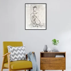 23" X 28" Embellished Contour Sketch II By Ethan Harper Framed Canvas Wall Art Print - Amanti Art -Amanti Art GUEST 503789a8 9b1a 4be4 8e14 02671570a96c