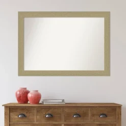 40" X 28" Non-Beveled Mosaic Gold Wall Mirror - Amanti Art -Amanti Art GUEST 50546aea 3cdb 4a5c ab7d ab835d92c9d1