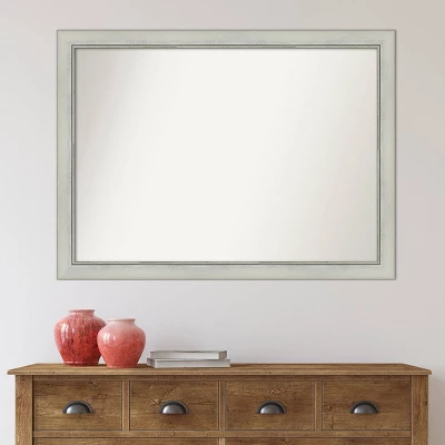 42" X 31" Non-Beveled Flair Patina Bathroom Wall Mirror Silver - Amanti Art 8 42" X 31" Non-Beveled Flair Patina Bathroom Wall Mirror Silver - Amanti Art - Image 6