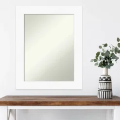 24" X 30" Non-Beveled Cabinet White Wall Mirror - Amanti Art -Amanti Art GUEST 50803f77 e407 489f 8bbb 4d058d864d96