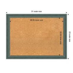 Amanti Art 31"x23" Upcycled Wood Frame Natural Cork Board Teal/Gray : Wall Mounted, Large, Office Bulletin Board -Amanti Art GUEST 50ceab6b 5ac5 4c25 aaec 9f47bf9f4a27