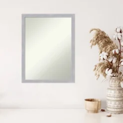 20" X 26" Non-Beveled Grace Brushed Nickel Narrow Wall Mirror - Amanti Art 12 20" X 26" Non-Beveled Grace Brushed Nickel Narrow Wall Mirror - Amanti Art -Amanti Art GUEST 522869ac 13cd 4fed 94ed fb978910f3a3