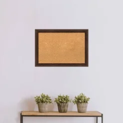 27"x19" Narrow Wood Frame Cork Board Warm Walnut - Amanti Art -Amanti Art GUEST 528db865 f752 40b6 903e 59dc6c17c8bc