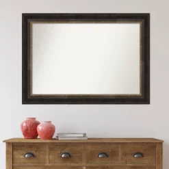 42" X 30" Non-Beveled Varied Black Bathroom Wall Mirror - Amanti Art -Amanti Art GUEST 5295b198 c7f2 4287 9536 1bbdc230882c
