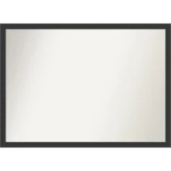 Mezzanotte Black Non-Beveled Wood Bathroom Wall Mirror -Amanti Art GUEST 531efb28 4408 44f4 aeef 0b47c5d2f4f7