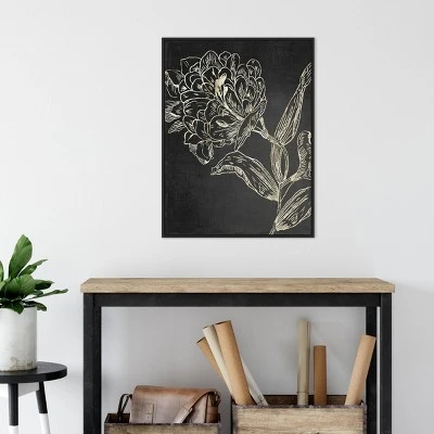 22" X 30" Golden Flower Folklore II By Asia Jensen Framed Canvas Wall Art Black - Amanti Art 6 22" X 30" Golden Flower Folklore II By Asia Jensen Framed Canvas Wall Art Black - Amanti Art - Image 4