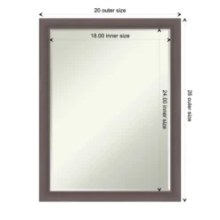Amanti Art Urban Pewter Petite Bevel Bathroom Wall Mirror 26.5 X 20.5 In. -Amanti Art GUEST 536de760 a771 49ec a721 f9c98d21c65a