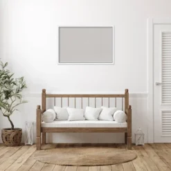 Amanti Art 38"x26" Morgan Wood Frame Gray Cork Board White/Blue - : Wall Mounted Bulletin Board, Custom Framed, Organizational Tool -Amanti Art GUEST 5406ddf8 aa51 4284 a222 8ca6c880c522