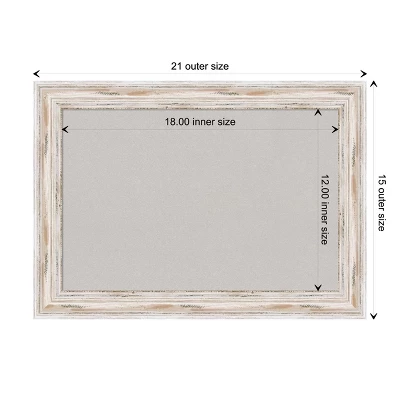Amanti Art Alexandria White Wash Narrow Wood Framed Corkboard 5 Amanti Art Alexandria White Wash Narrow Wood Framed Corkboard - Image 3