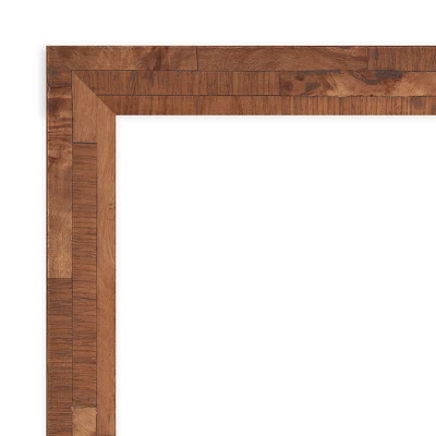 31" X 25" Non-Beveled Fresco Wood Bathroom Wall Mirror Light Pecan Brown - Amanti Art 4 31" X 25" Non-Beveled Fresco Wood Bathroom Wall Mirror Light Pecan Brown - Amanti Art - Image 2