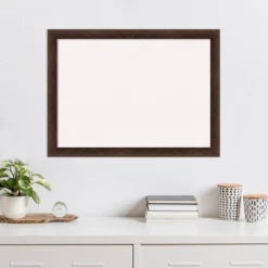 31"x23" Narrow Wood Frame White Cork Board Warm Walnut - Amanti Art: Wall-Mounted, Custom Crafted -Amanti Art GUEST 5489239f bd32 4aed 8006 8ae61282425a