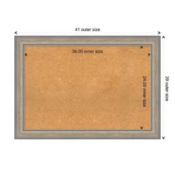 41"x29" Wood Frame Natural Cork Board Fleur Champagne Silver - Amanti Art: Wall Mount, Custom Quality -Amanti Art GUEST 54a5c043 6a4a 4626 962c 875d55aa4aeb