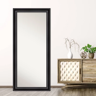 30" X 66" Non-Beveled Grand Black Full Length Floor Leaner Mirror - Amanti Art 8 30" X 66" Non-Beveled Grand Black Full Length Floor Leaner Mirror - Amanti Art - Image 6