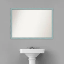 40" X 29" Non-Beveled Sky Blue Rustic Wood Bathroom Wall Mirror - Amanti Art 14 40" X 29" Non-Beveled Sky Blue Rustic Wood Bathroom Wall Mirror - Amanti Art -Amanti Art GUEST 553d26ef ad40 49e5 a3dc 9e5eaae3b383