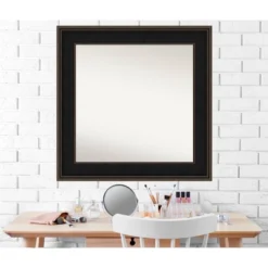 34" X 34" Non-Beveled Mezzanine Wood Bathroom Wall Mirror Espresso Brown - Amanti Art 15 34" X 34" Non-Beveled Mezzanine Wood Bathroom Wall Mirror Espresso Brown - Amanti Art -Amanti Art GUEST 556689cc b00a 47f6 9511 ba99f8d793c9