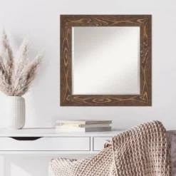26" X 26" Beveled Bridge Brown Wood Wall Mirror - Amanti Art -Amanti Art GUEST 557929dc d1e5 46d0 bb54 d055978db08b