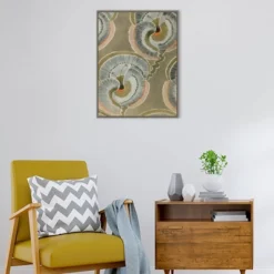 23" X 30" Delicate Deco Plant Pattern V By Baxter Mill Archive Framed Canvas Wall Art Print - Amanti Art -Amanti Art GUEST 564a0bc5 f9d6 48c2 a92d d52415d64270