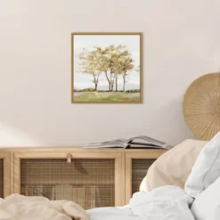 16" X 16" Golden Acre Wood By Isabelle Z Framed Canvas Wall Art - Amanti Art -Amanti Art GUEST 5765d699 63c8 4998 aa56 192992e93c7f