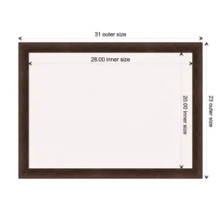 31"x23" Narrow Wood Frame White Cork Board Warm Walnut - Amanti Art: Wall-Mounted, Custom Crafted -Amanti Art GUEST 579d5abb ac0c 45ed ba28 d7279d6add8c