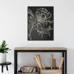 22" X 30" Golden Flower Folklore I By Asia Jensen Framed Canvas Wall Art Black - Amanti Art -Amanti Art GUEST 5b5f9e09 a779 460b b1c6 728569a4ed82