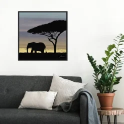 22" X 22" Savanna Elephant I By James Burghardt Framed Canvas Wall Art Black - Amanti Art -Amanti Art GUEST 5bc3dbb4 4c0b 48ad 859c 22c7c18a520a