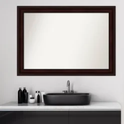 41" X 29" Non-Beveled Bathroom Wall Mirror Coffee Bean Brown - Amanti Art -Amanti Art GUEST 5bebb32f 2731 4298 9f13 dc15e15ffbb8