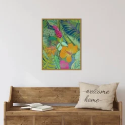 18" X 24" Tropical Tapestry II Hibiscus By Charcoaliklia Zarris Framed Canvas Wall Art - Amanti Art -Amanti Art GUEST 5c23cc33 cfdd 4f81 a1b8 61d5dbbbb3f0