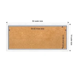 32"x14" Morgan Wood Frame Natural Cork Board White/Blue - Amanti Art: Wall Mount, Bulletin Board, No Choking Hazard -Amanti Art GUEST 5cd02deb 9bf5 4396 939c e75711e68474