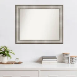33" X 27" Non-Beveled Imperial Silver Wall Mirror - Amanti Art -Amanti Art GUEST 5d25c3f7 86e2 4398 8cd6 5c713f294576