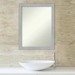 21" X 27" Non-Beveled Vista Brushed Nickel Narrow Bathroom Wall Mirror - Amanti Art 13 21" X 27" Non-Beveled Vista Brushed Nickel Narrow Bathroom Wall Mirror - Amanti Art -Amanti Art GUEST 5d49426e 0589 4e09 859f 68c8c7bceeba