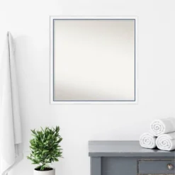 28"x28" Non-Beveled Morgan Wood Bathroom Wall Mirror White/Blue - Amanti Art: Square, Modern, Wall Mount 14 28"x28" Non-Beveled Morgan Wood Bathroom Wall Mirror White/Blue - Amanti Art: Square, Modern, Wall Mount -Amanti Art GUEST 5d9eaf8f 51b7 42a3 a179 67790a66bf26