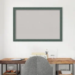 39"x27" Upcycled Wood Frame Gray Cork Board Teal - Amanti Art -Amanti Art GUEST 5e4f9f77 9bda 4bbb a3a9 41f6b7589c6a