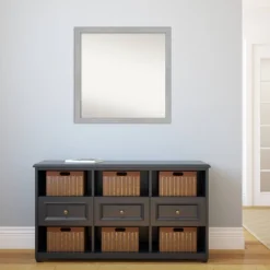 29" X 29" Non-Beveled Vista Brushed Nickel Narrow Bathroom Wall Mirror - Amanti Art -Amanti Art GUEST 5e69281a 05a6 4bff 857f 7eb1ad3c9743