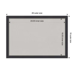 26"x18" Stylish Wood Frame Cork Board Black - Amanti Art -Amanti Art GUEST 5eab2188 5836 4c9b 8695 526878764a3e