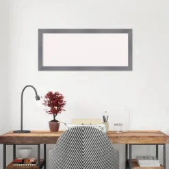 32"x14" Edwin Wood Frame White Cork Board Gray - Amanti Art -Amanti Art GUEST 5f3b96f1 1a27 47df 95a6 1df26ba5c5bd