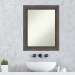 Hardwood Non-Beveled Wood Bathroom Wall Mirror -Amanti Art GUEST 5f7b2fff b400 4348 8392 9e2e1ad95e0b