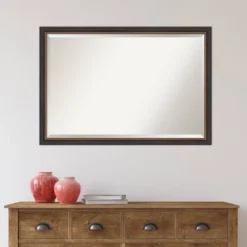 39" X 27" Beveled Ashton Black Wood Wall Mirror - Amanti Art -Amanti Art GUEST 60a935ab 1b5b 4acf 8f80 fad19c864a4f
