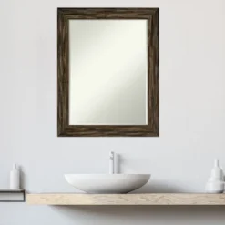 Amanti Art Fencepost Narrow Petite Bevel Wood Bathroom Wall Mirror -Amanti Art GUEST 625c529d 7159 482d 9920 b7a537ba083e