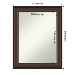 Amanti Art Harvard Walnut Petite Bevel Bathroom Wall Mirror 28.5 X 22.5 In. -Amanti Art GUEST 62bde567 0f7e 4ea0 af8b c31e2359689d